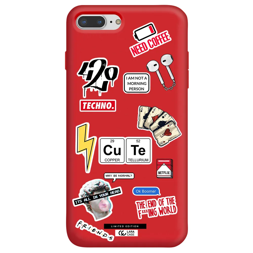 Cute Apple iPhone 7 plus Silicone Imperial Red Case