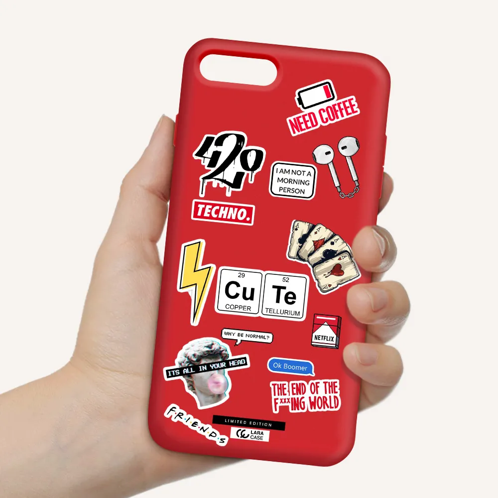 Cute Apple iPhone 7 plus Silicone Imperial Red Case