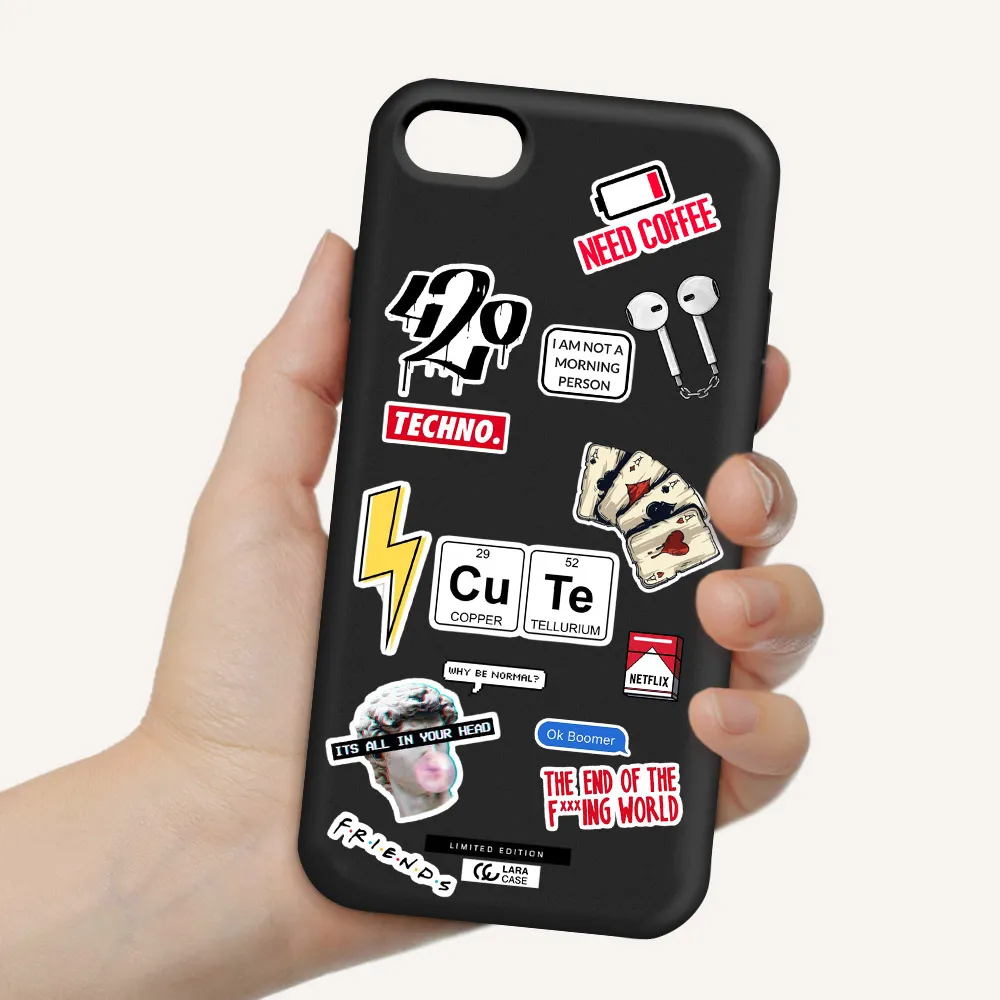 Cute Apple iPhone 7 Silicone black Case