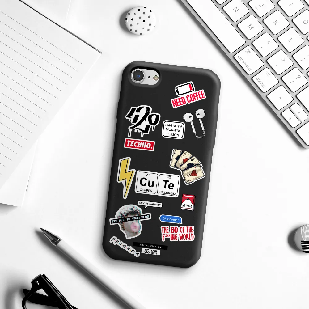 Cute Apple iPhone 7 Silicone black Case