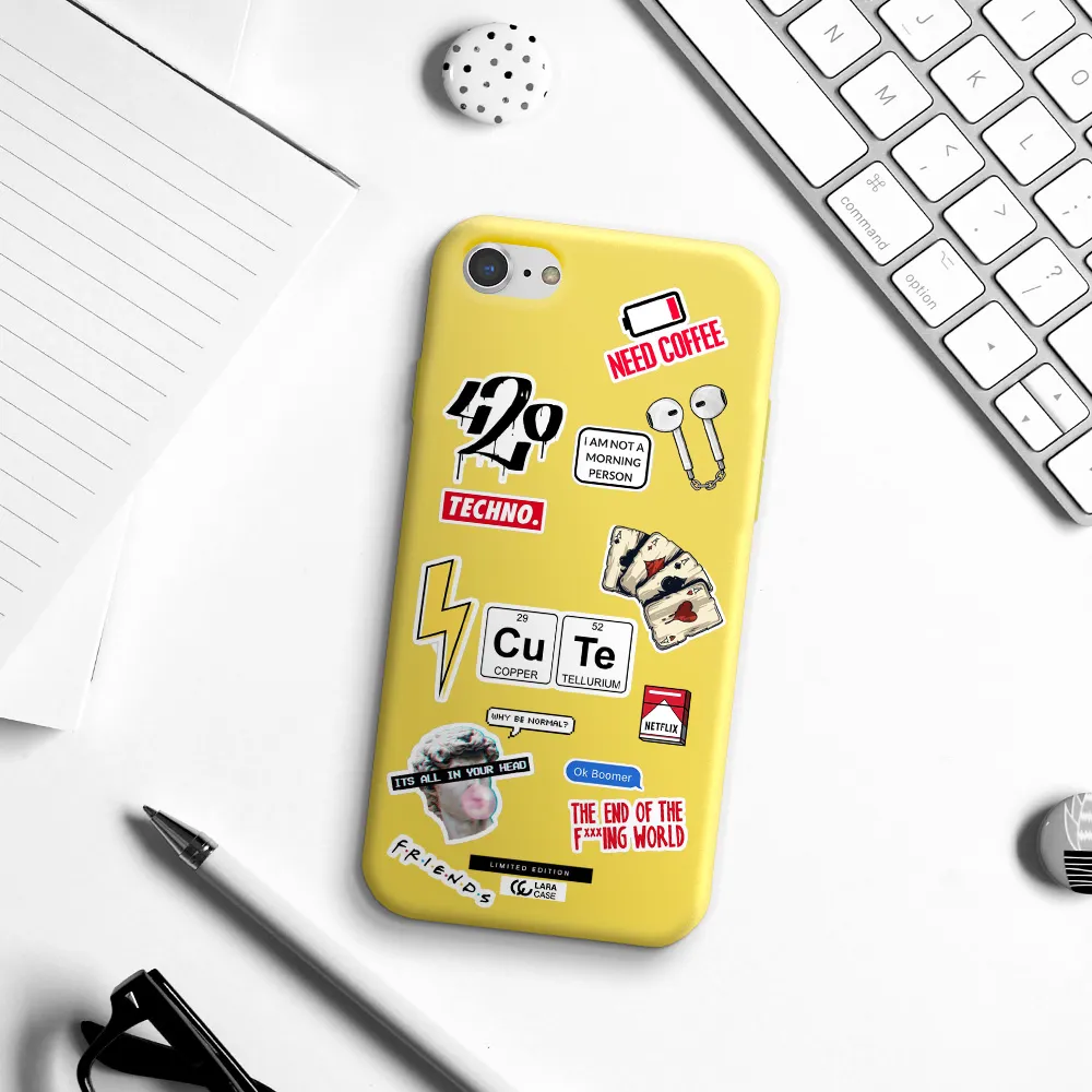 Cute Apple iPhone 7 Silicone canary yellow Case