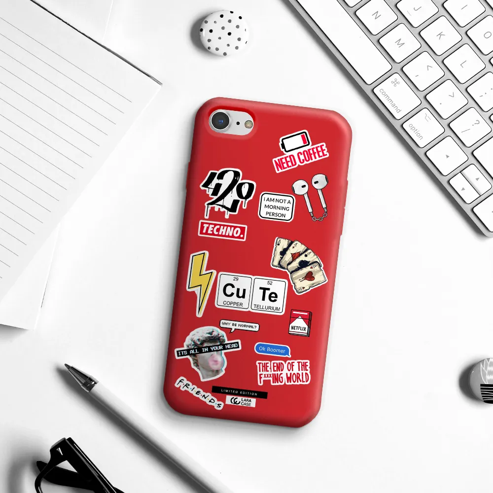 Cute Apple iPhone 7 Silicone Imperial Red Case