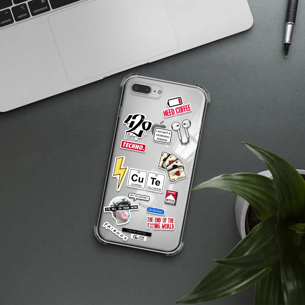 Cute Apple iPhone 8 plus Clear PC Case