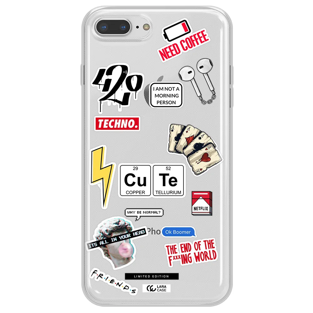 Cute Apple iPhone 8 plus Clear TPU Case