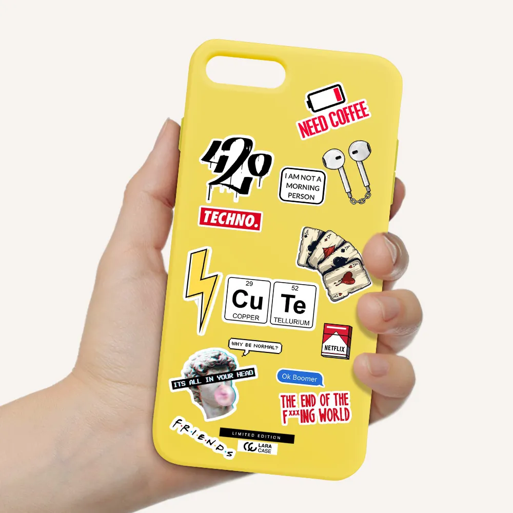 Cute Apple iPhone 8 plus Silicone canary yellow Case