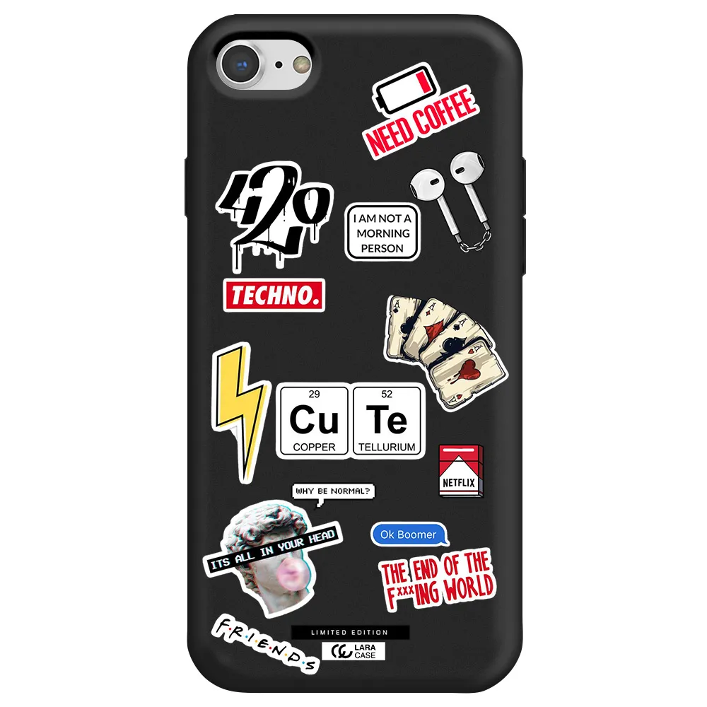 Cute Apple iPhone 8 Silicone black Case