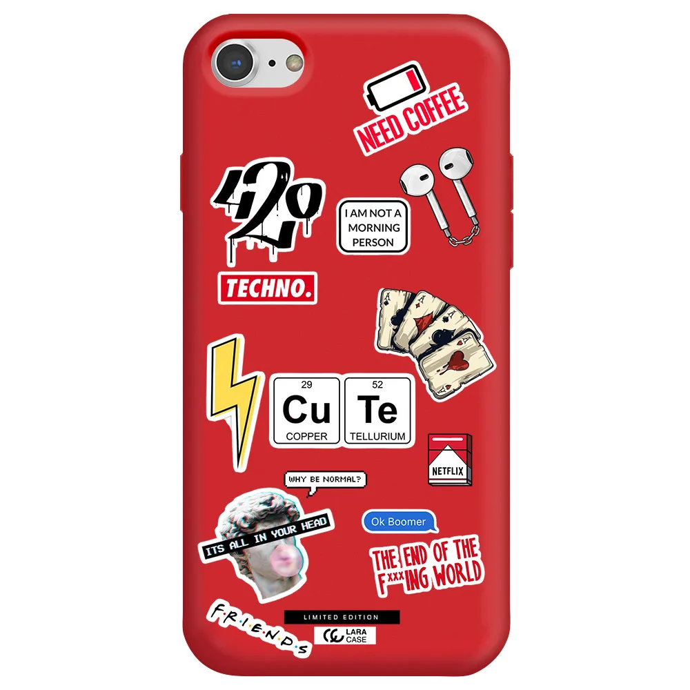 Cute Apple iPhone 8 Silicone Imperial Red Case