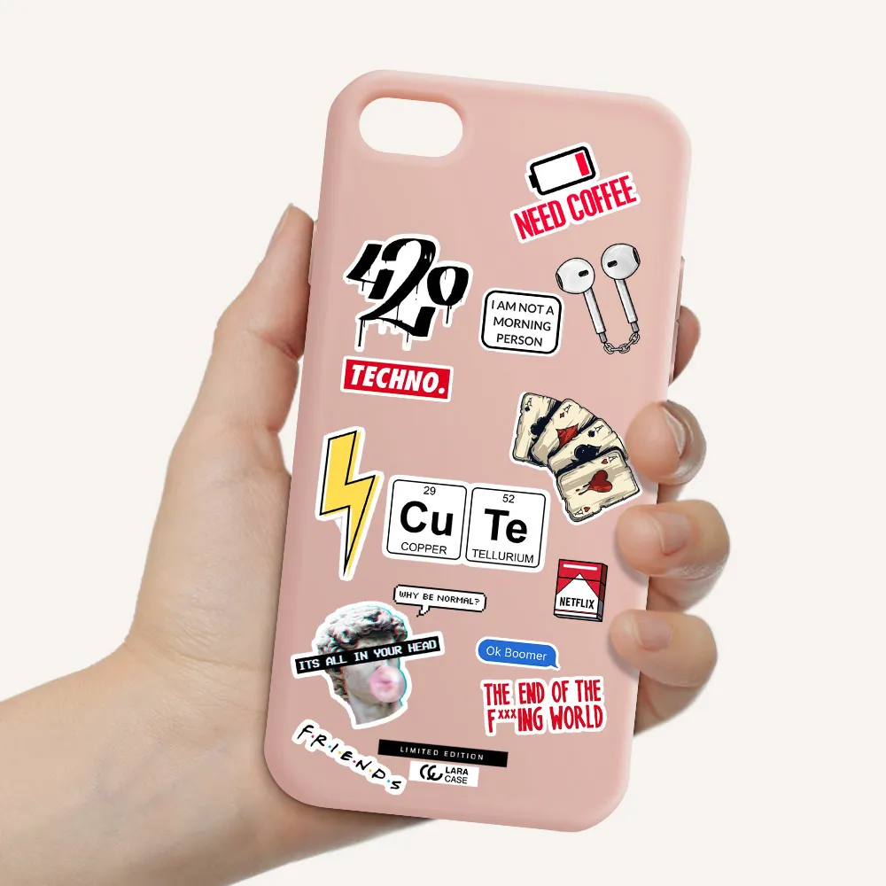 Cute Apple iPhone 8 Silicone pastel pink Case