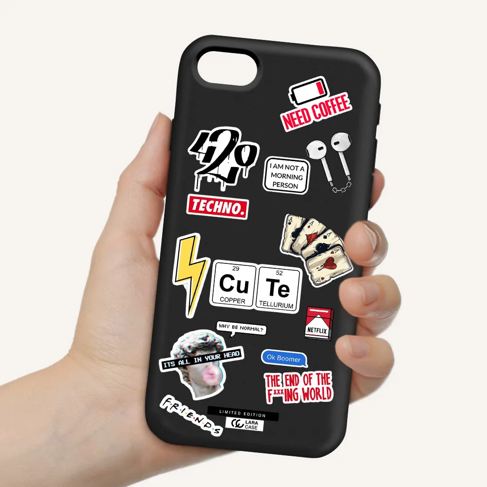 Cute Apple iPhone se 2020 Silicone black Case