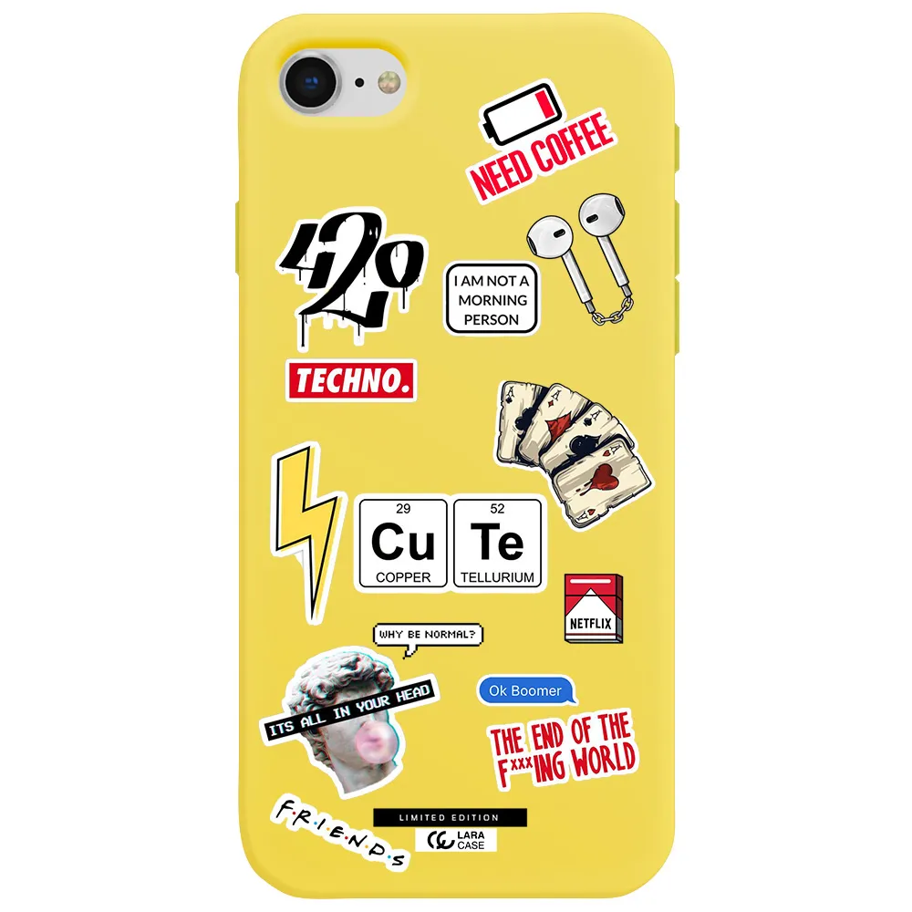 Cute Apple iPhone se 2020 Silicone canary yellow Case