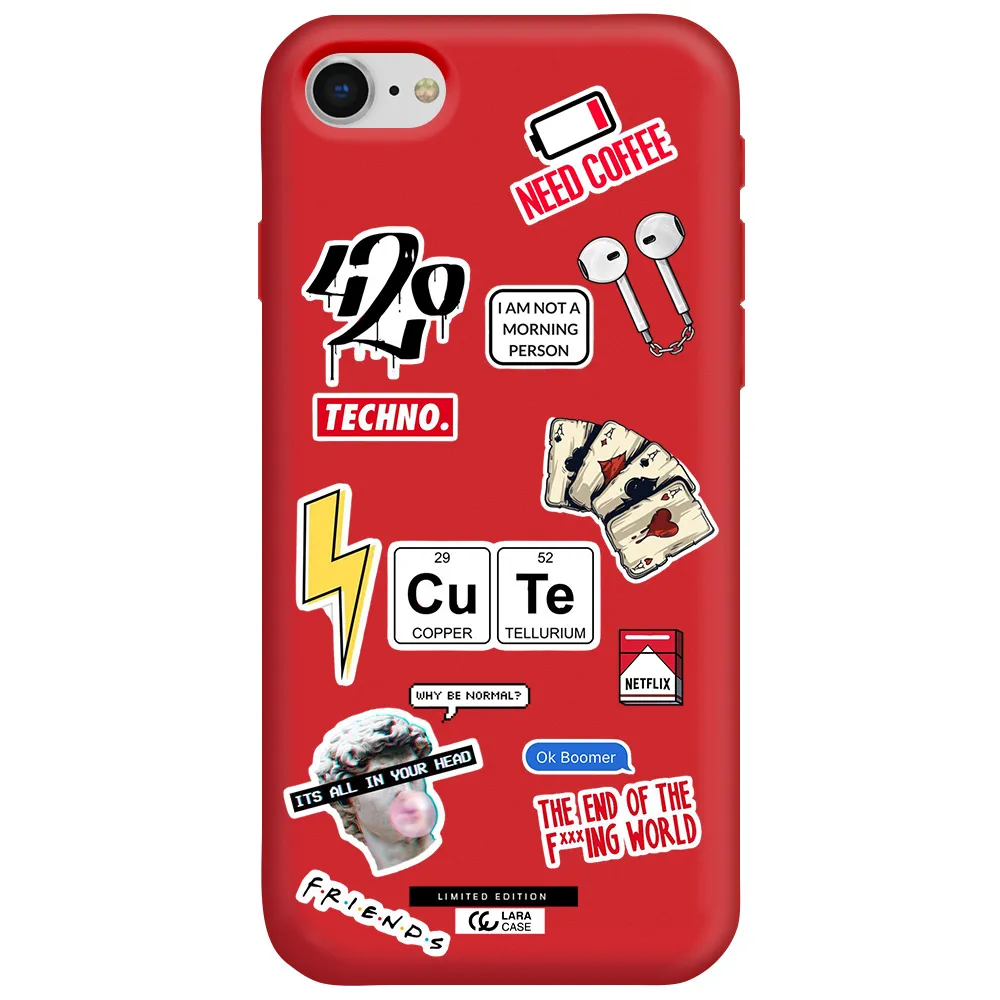 Cute Apple iPhone se 2020 Silicone Imperial Red Case