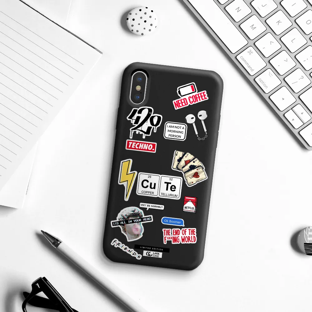 Cute Apple iPhone X Silicone black Case