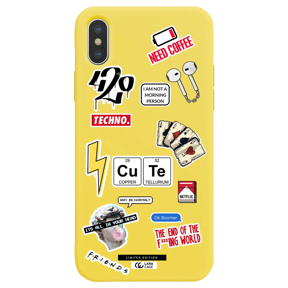 Cute Apple iPhone X Silicone canary yellow Case