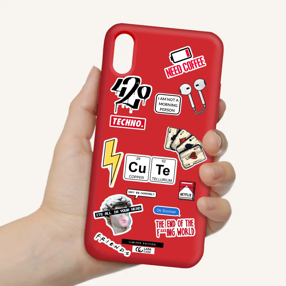 Cute Apple iPhone X Silicone Imperial Red Case