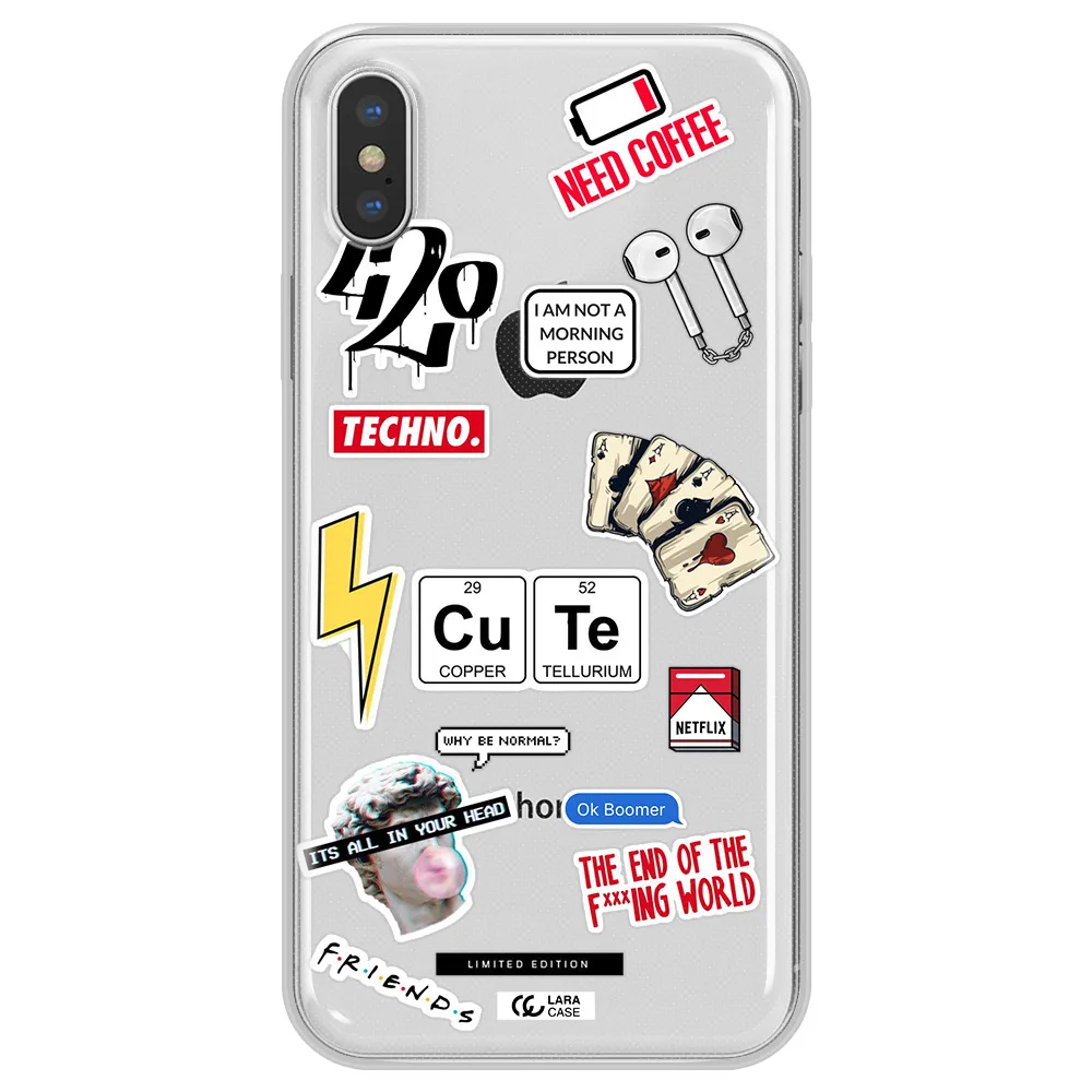 Cute Apple iPhone XS Clear TPU Case