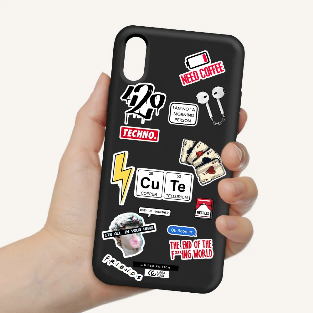 Cute Apple iPhone XS Silicone black Case
