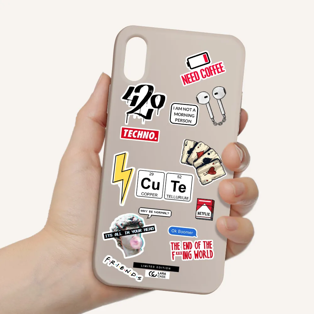 Cute Apple iPhone XS Silicone Stone Case