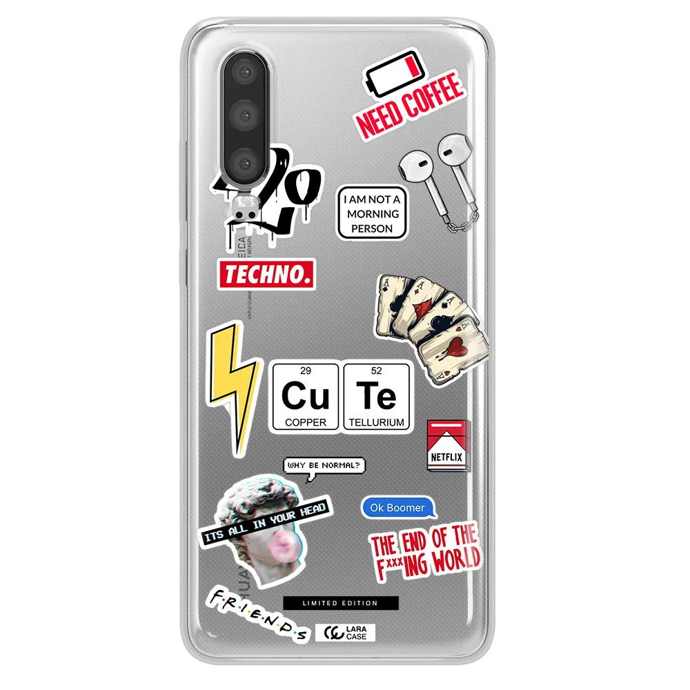 Cute Huawei P30 Clear TPU Case