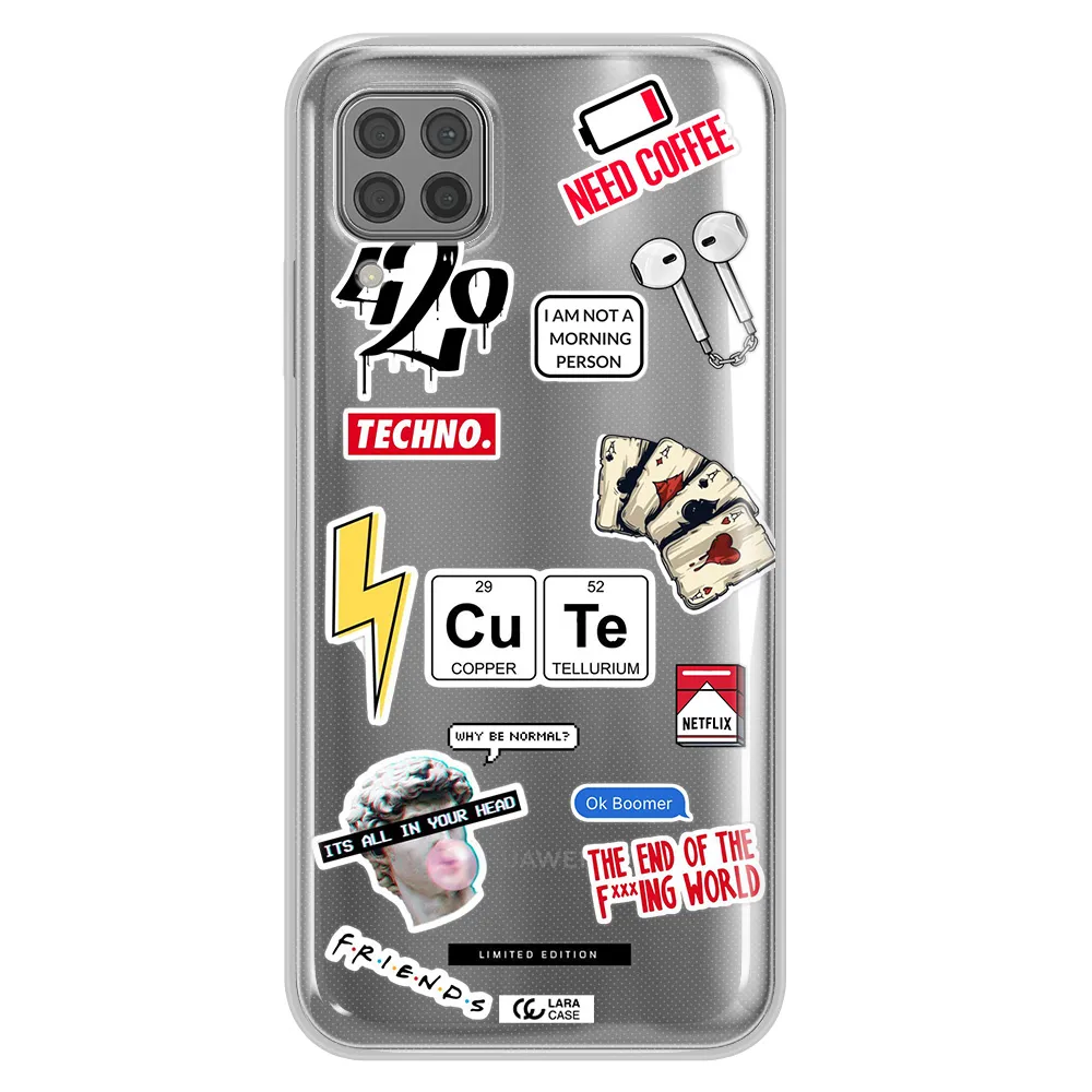 Cute Huawei P40 Lite Clear TPU Case