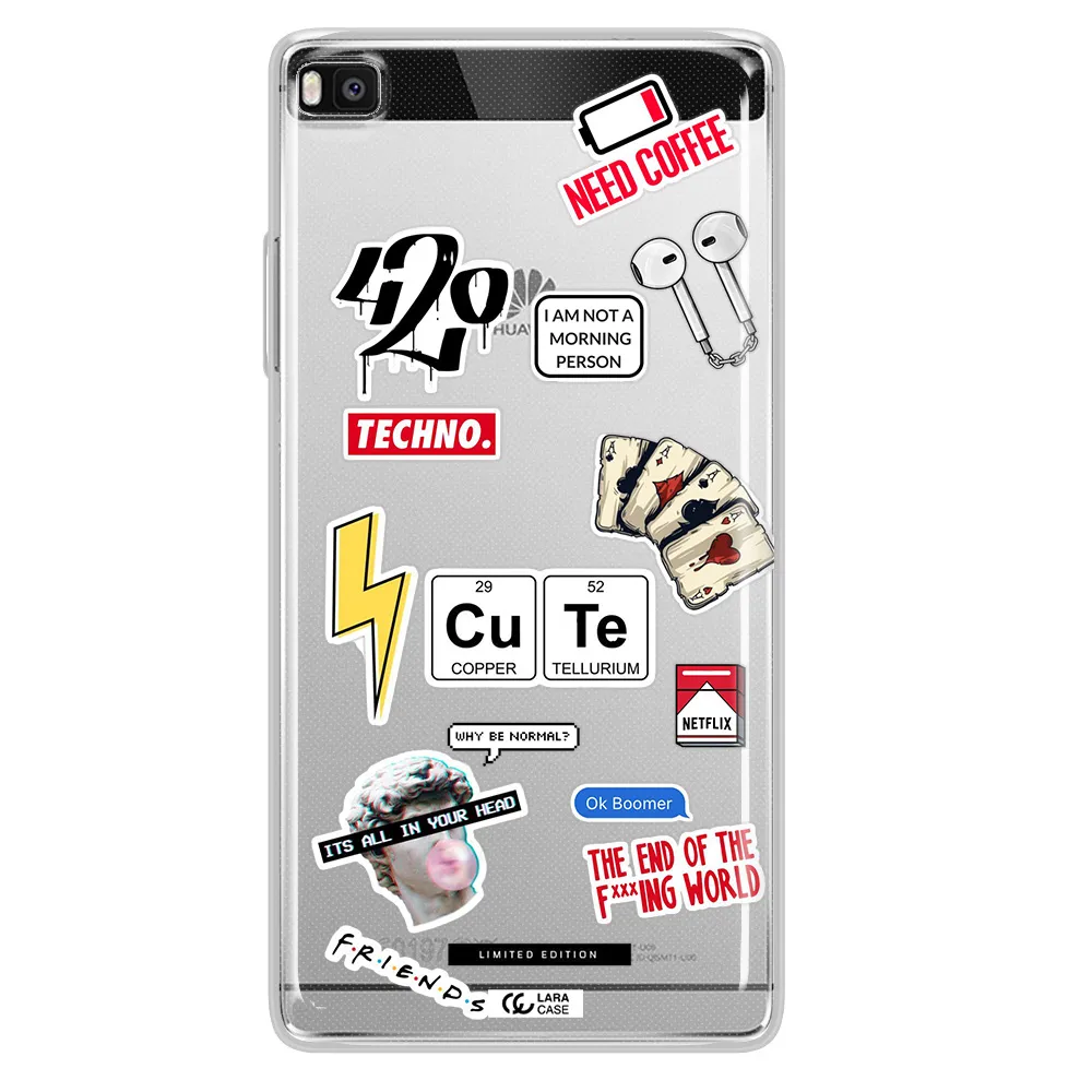 Cute Huawei P8 Clear TPU Case