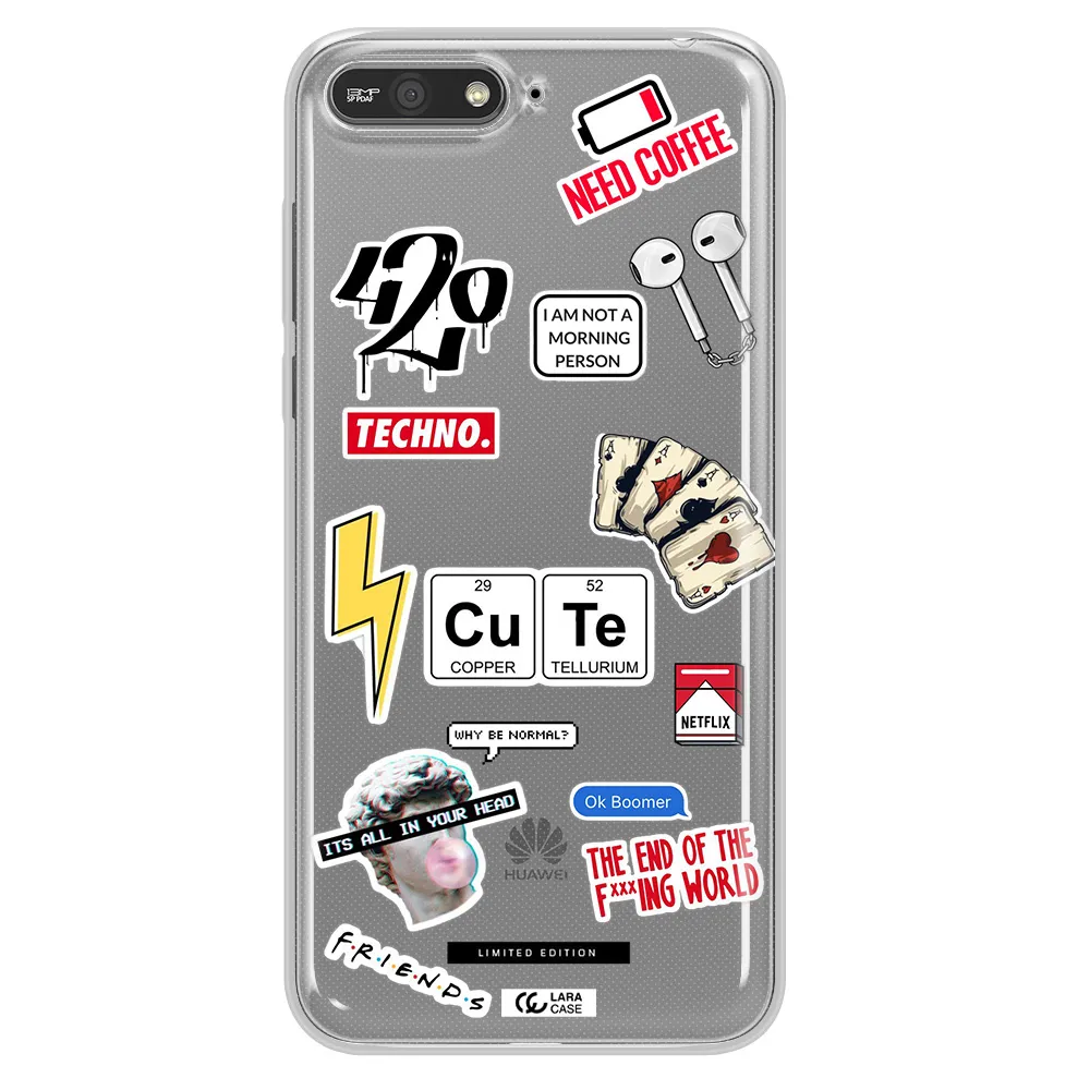 Cute Huawei Y6 2018 Clear TPU Case