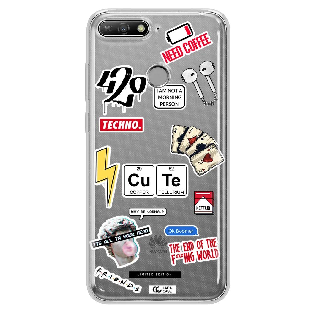 Cute Huawei Y6 Prime 2018 Clear TPU Case