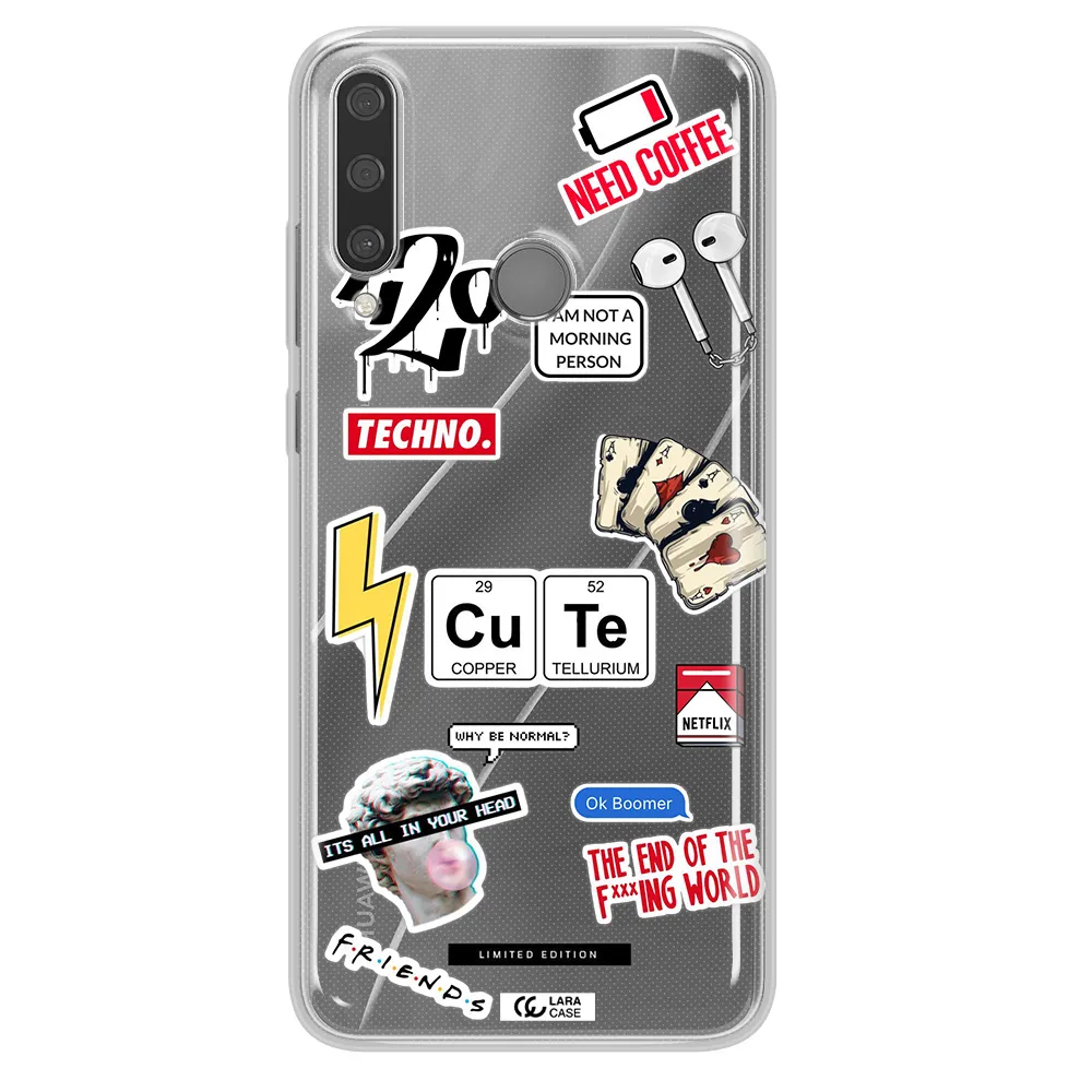 Cute Huawei Y6P Clear TPU Case