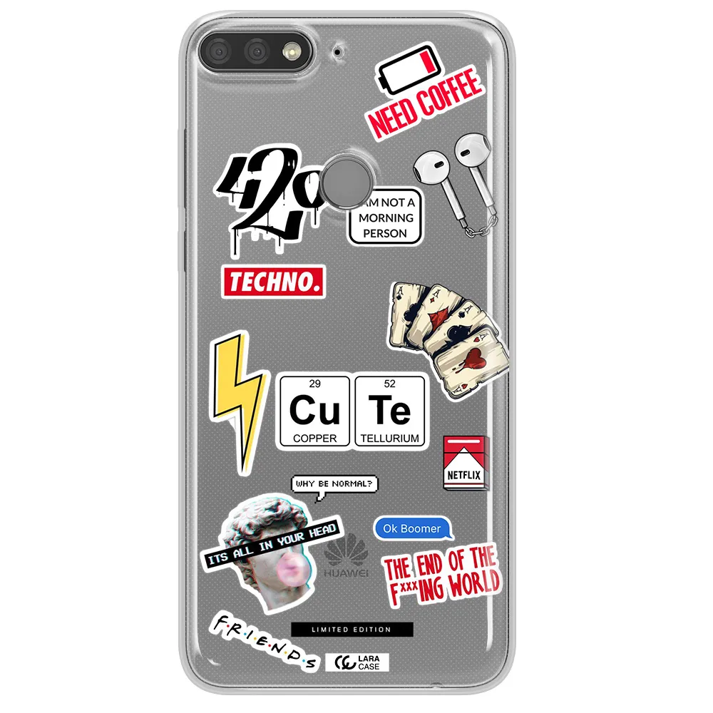 Cute Huawei Y7 Prime 2018 Clear TPU Case