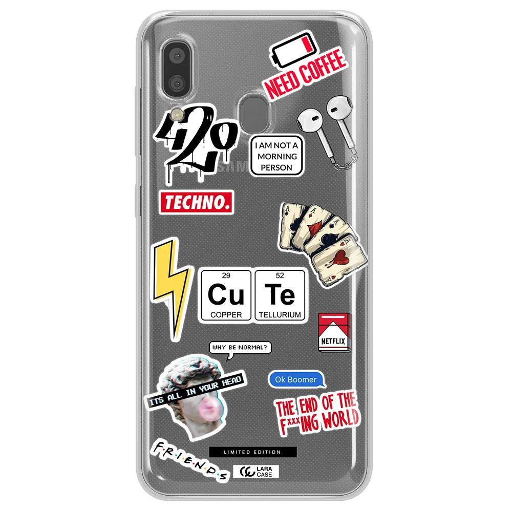 Cute Samsung A20 Clear TPU Case