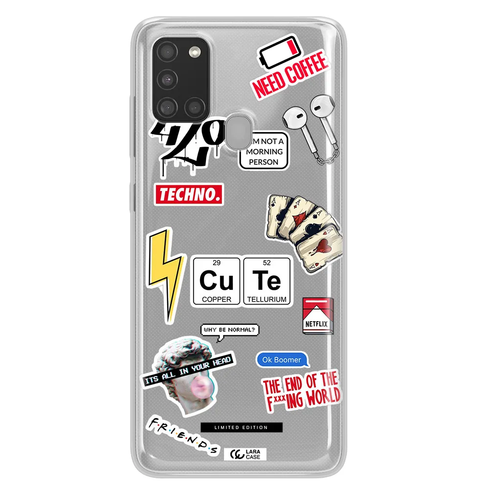 Cute Samsung A21S Clear TPU Case