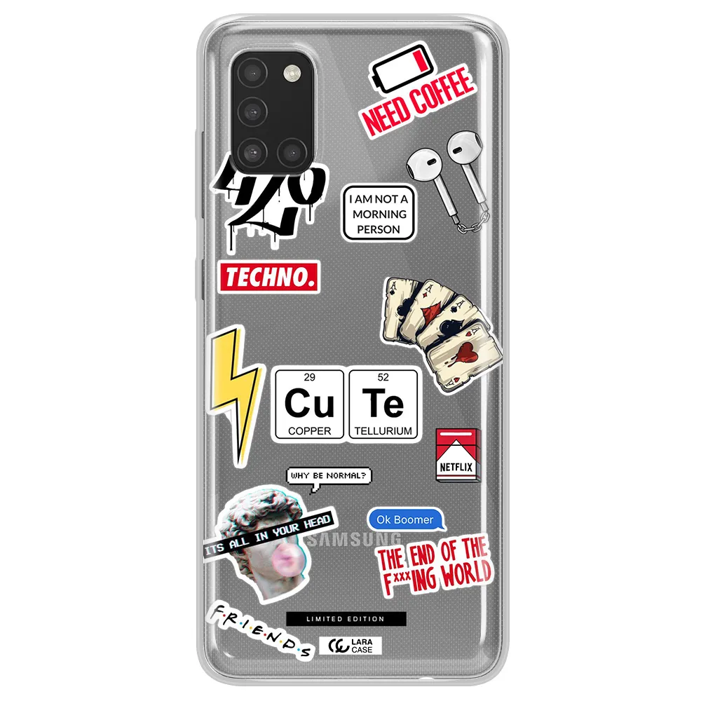 Cute Samsung A31 Clear TPU Case