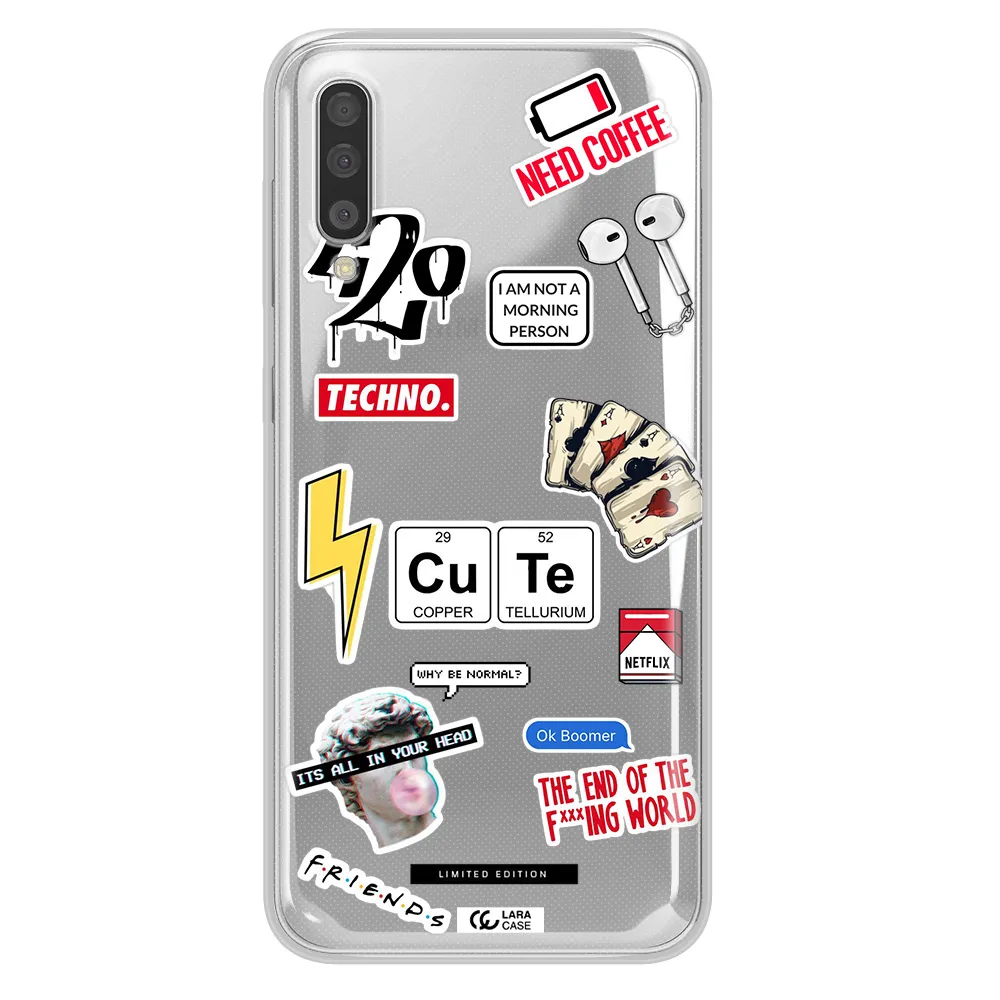 Cute Samsung A50 Clear TPU Case