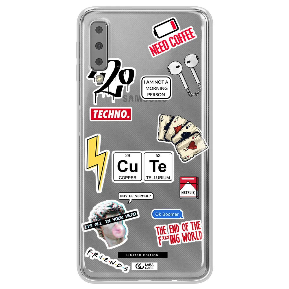 Cute Samsung A7 2018 Clear TPU Case