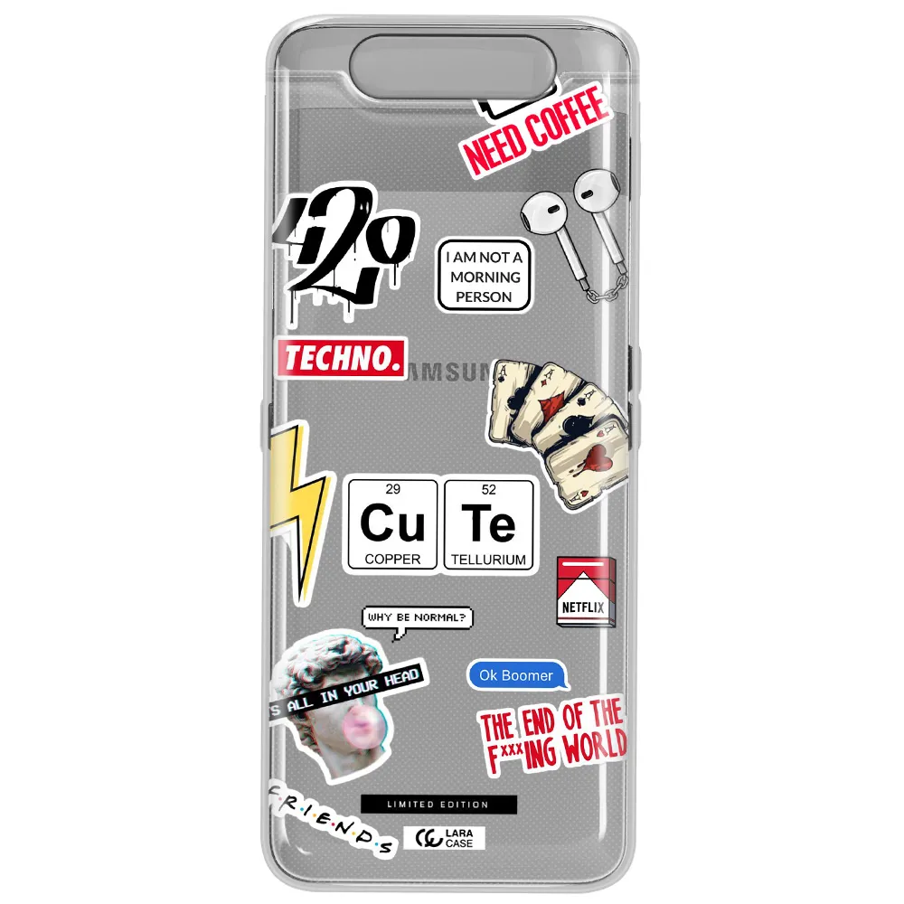 Cute Samsung A80 Clear TPU Case