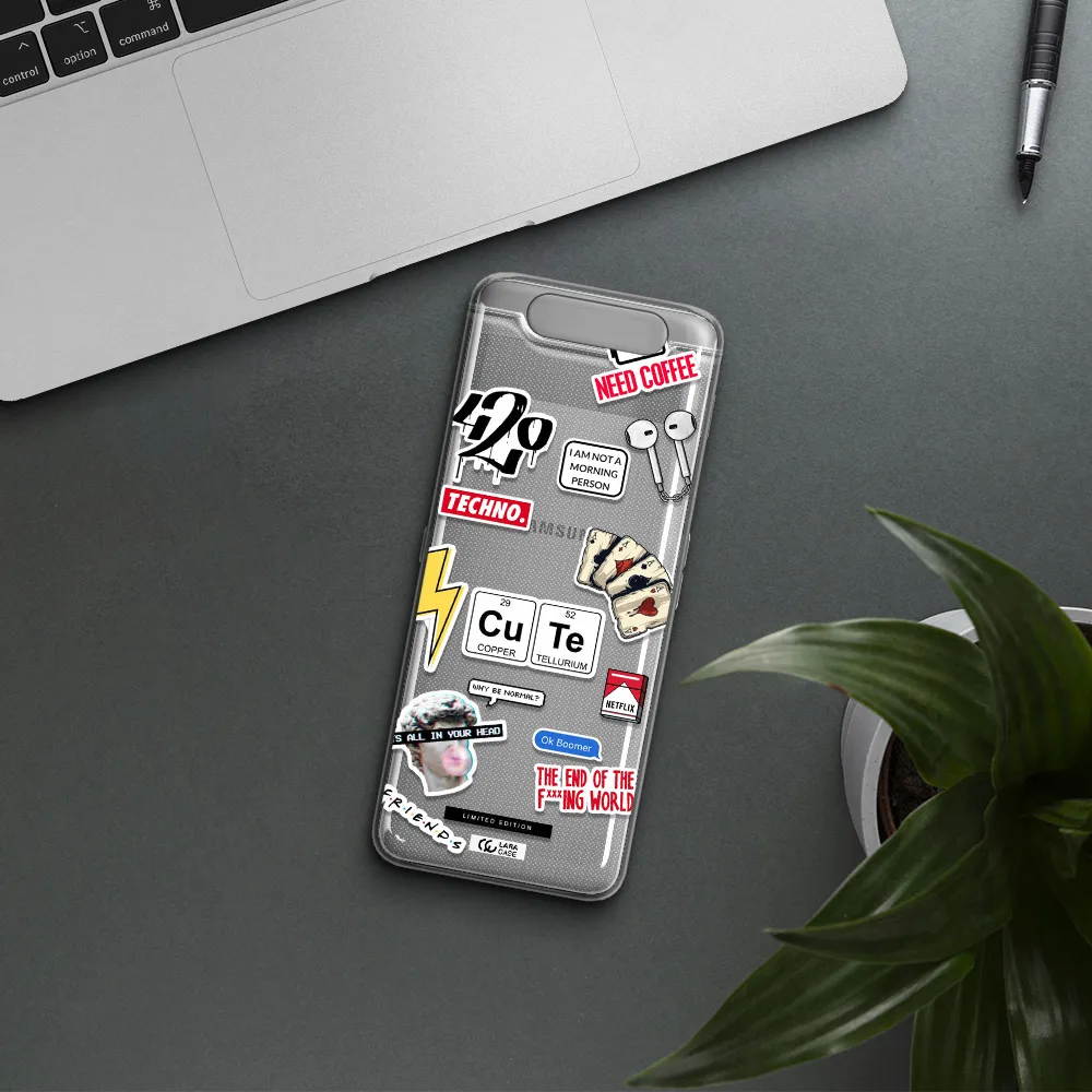 Cute Samsung A80 Clear TPU Case