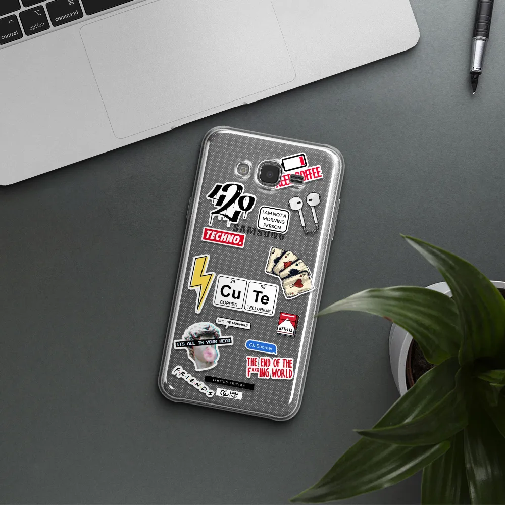 Cute Samsung J7 2015 Clear TPU Case