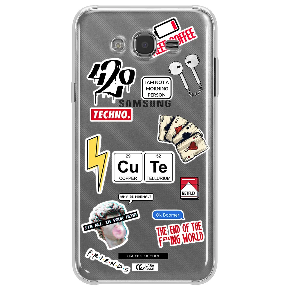 Cute Samsung J7 Clear TPU Case