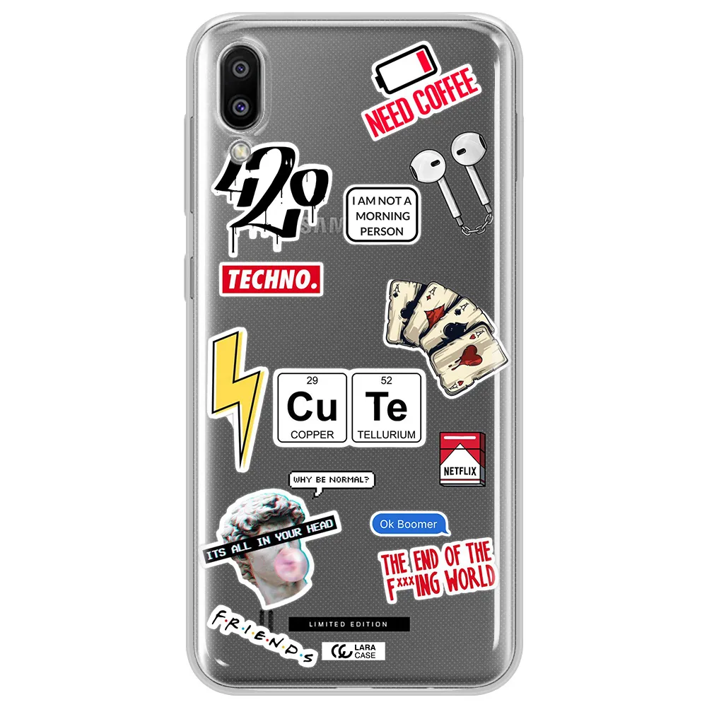 Cute Samsung M10 Clear TPU Case