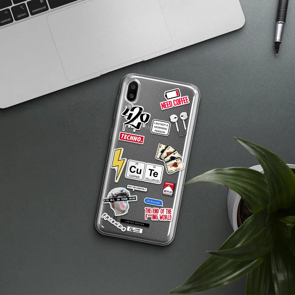 Cute Samsung M10 Clear TPU Case