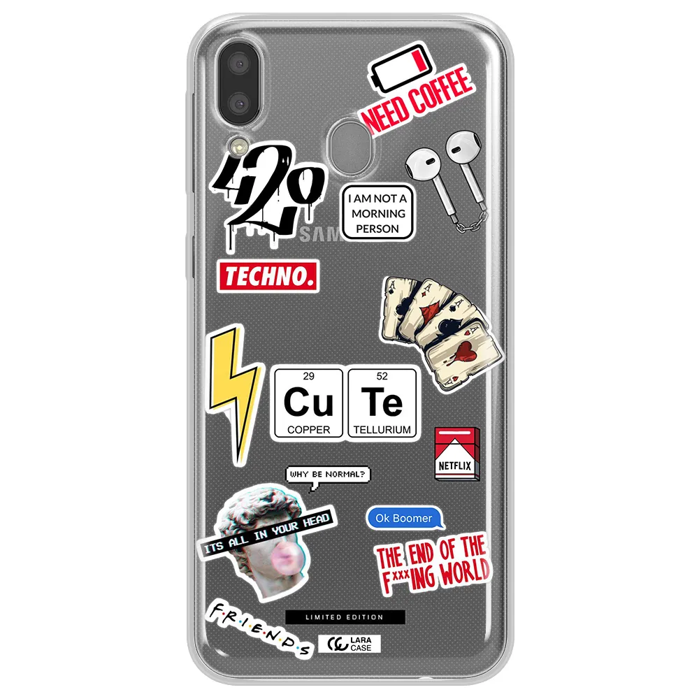 Cute Samsung M20 Clear TPU Case