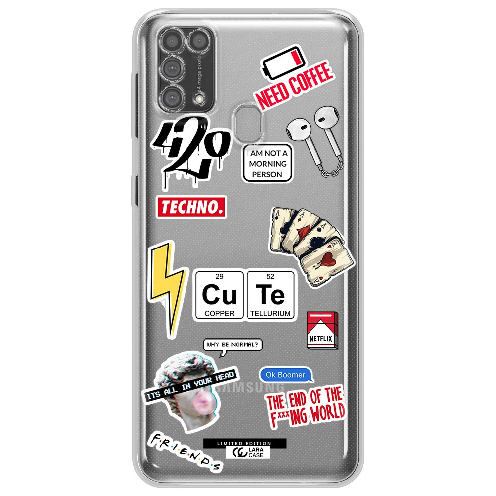 Cute Samsung M31 Clear TPU Case