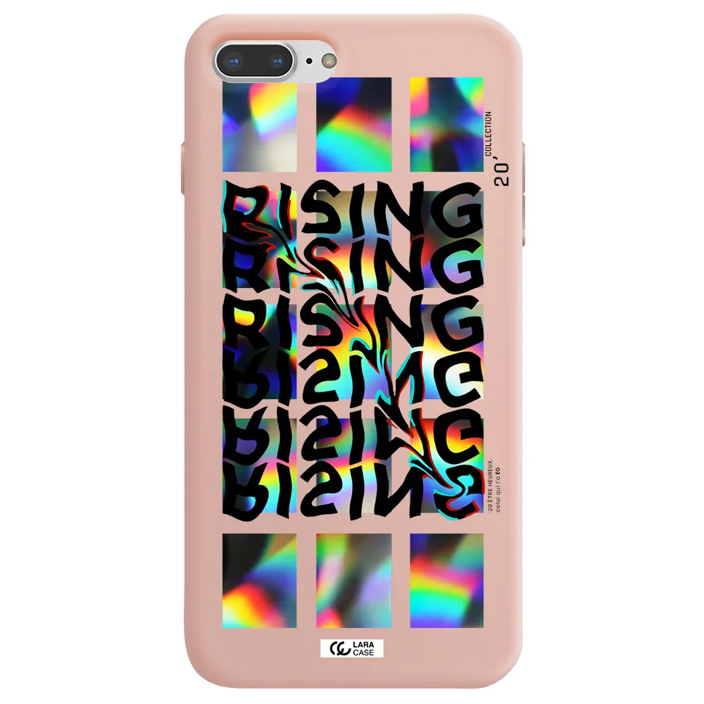 Rising Apple iPhone 7 plus Silicone pastel pink Case