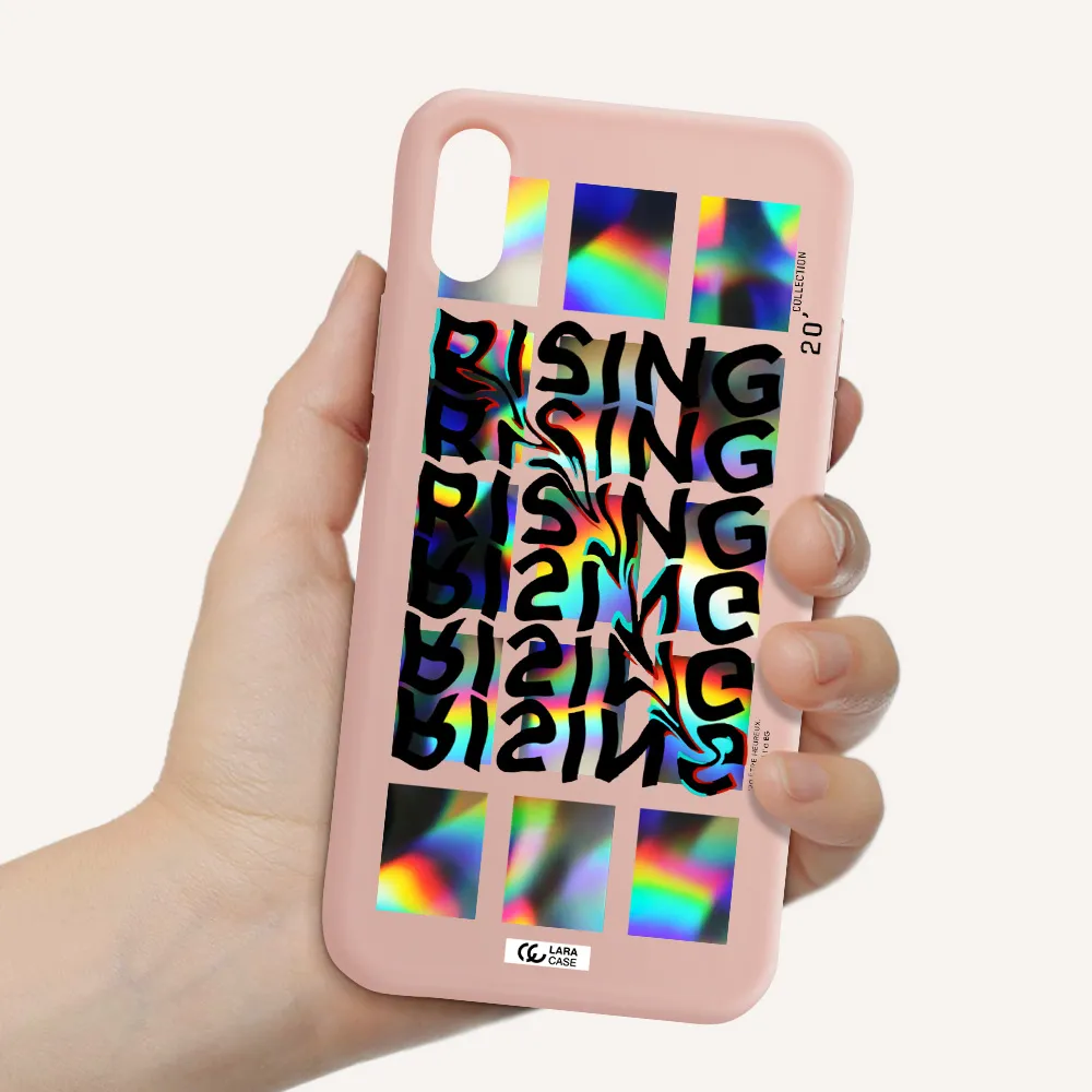 Rising Apple iPhone X Silicone pastel pink Case