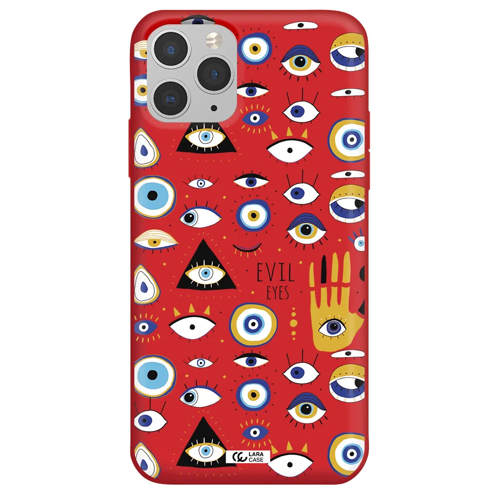 Evil Eyes Apple iPhone 11 pro max Silicone Imperial Red Case