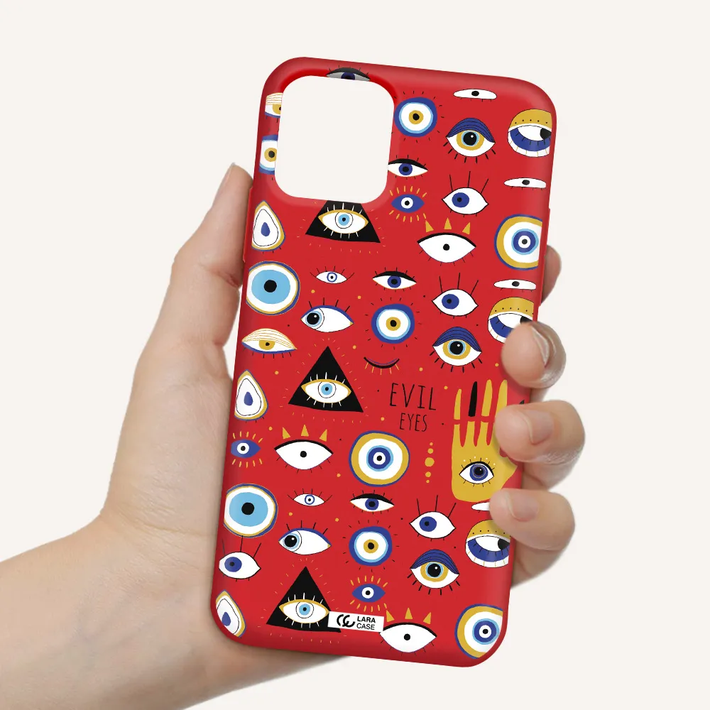 Evil Eyes Apple iPhone 11 pro max Silicone Imperial Red Case
