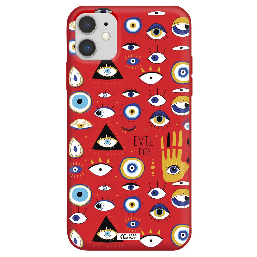 Evil Eyes Apple iPhone 11 Silicone Imperial Red Case