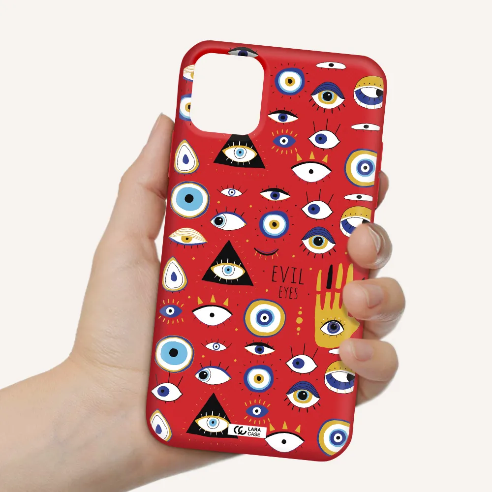 Evil Eyes Apple iPhone 11 Silicone Imperial Red Case