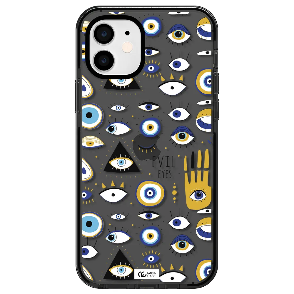 Evil Eyes Apple iPhone 12 impact Smoke Black Case