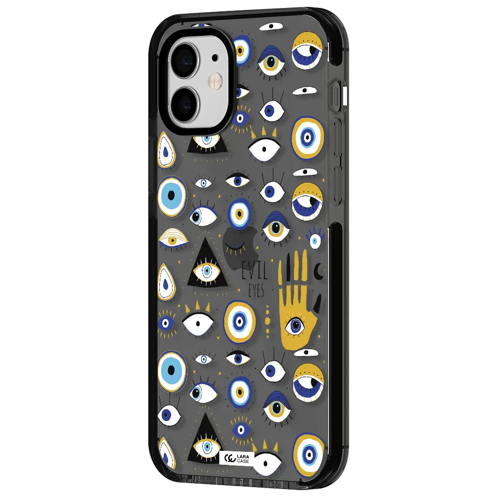Evil Eyes Apple iPhone 12 impact Smoke Black Case