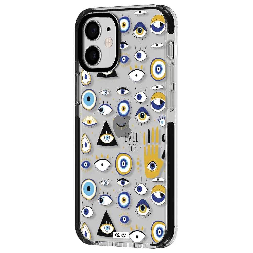 Evil Eyes Apple iPhone 12 mini impact black border Case